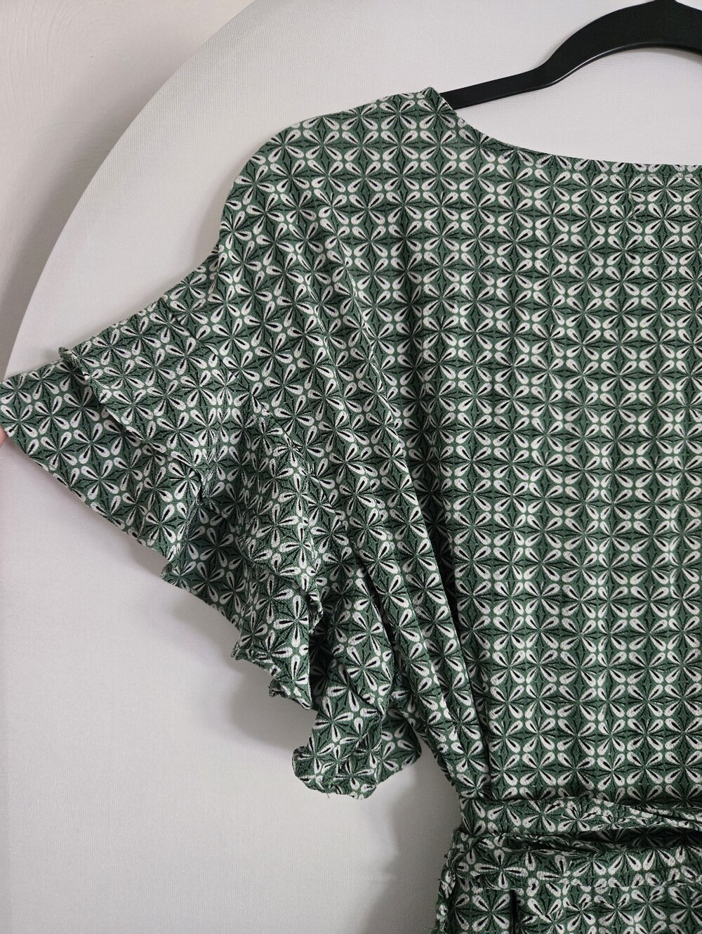 Green Patterned Wrap Maxi Dress - Picture 5 of 5